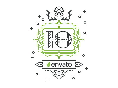 Envato 10 years 10 anniversary birthday envato line simple