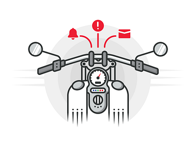 Bike notification bike flat harley illustration information motorbike notification simple social