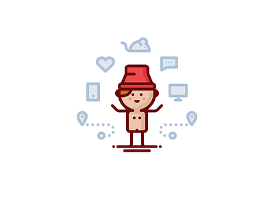 Friend of mine computer friend hat human icon illustration interests mouse vector way