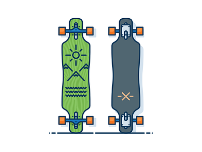 My new friend board illustration longboard skateboard sport vector