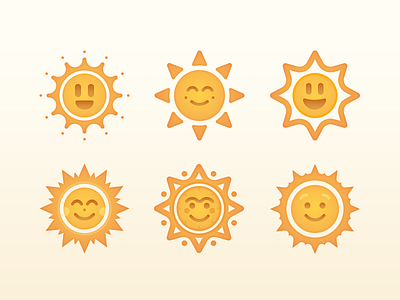 Sun icons emoticon face happy icon sun vector yellow