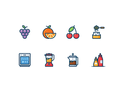 Kitchen and food icons