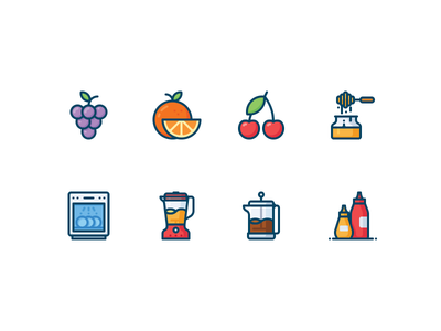 Kitchen and food icons
