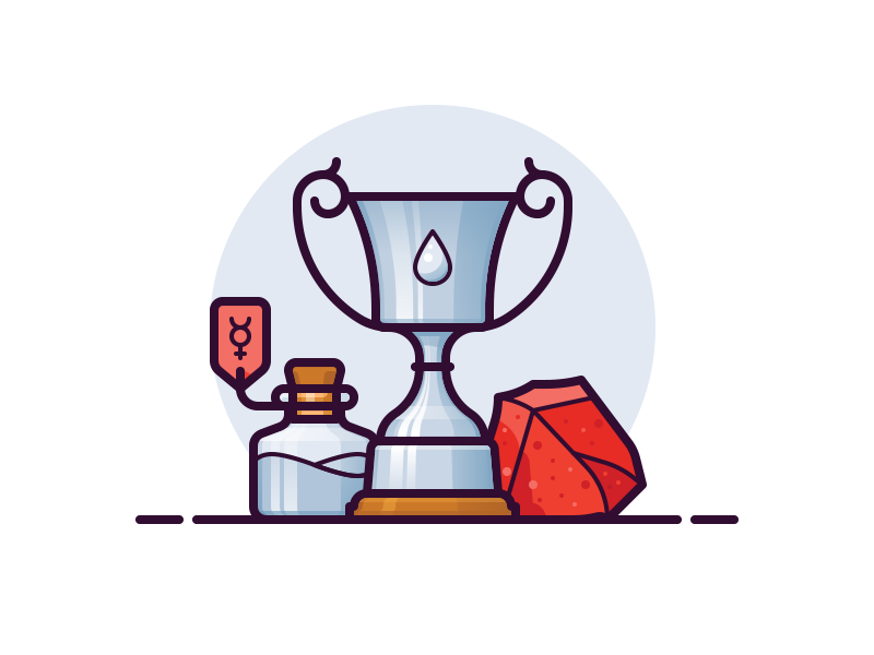 Mercury and cinnabar icon vector red stone bottle drop trophy cup cinnabar mercury