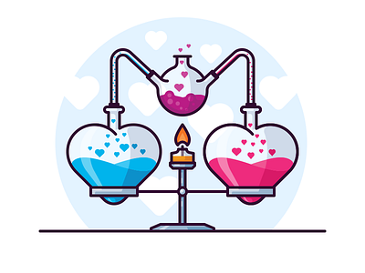 Chemistry of love chemistry flame flask formula heart like love romantic science