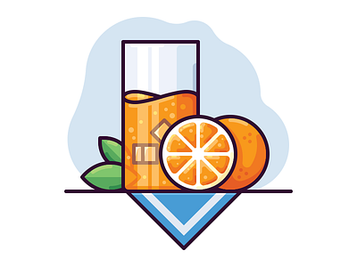 Orange juice cold drink fruit glass illustration juice orange summer vector