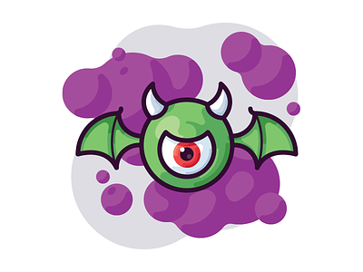 Monster beast evil evil eye fly icon illustration monster vector wing