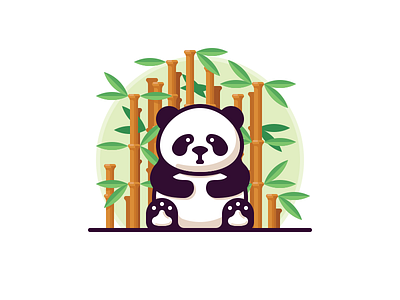 Panda animal bamboo bear giant icon illustration nature panda vector wild