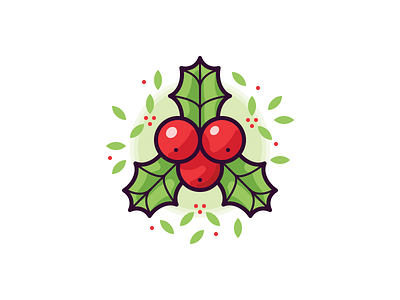 Holly berry christmas decoration holly icon ilex illustration leaf vector xmas