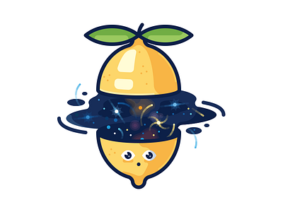 Lemon dream fruit galaxy illustration lemon space universe vector