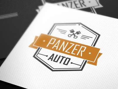 Panzer Auto auto black card logo shield