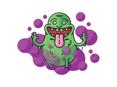 Slimer ghost ghostbusters green happy illustration monster slimer smoke vector