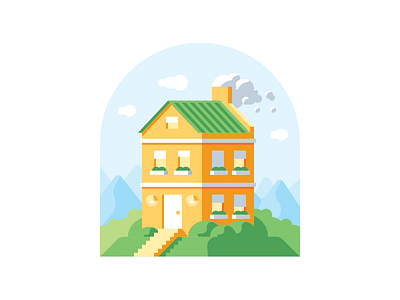 Home sweet home building cozy home house icon illustration landscape mountain vector