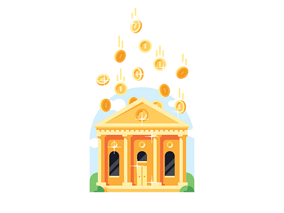 Give me all your money bank coins finance gold icon illustration loan vector
