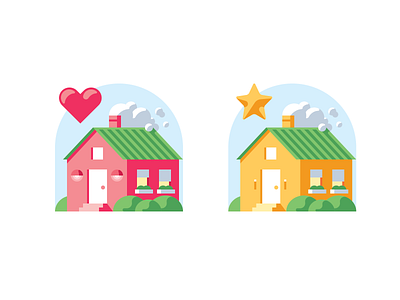 Home icons building favorite flat home icon illustration like simple star vector