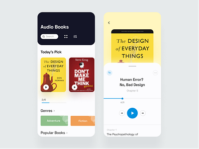 Audio Book App app design application books bookstore design mobile app mobile ui ui uidesign uiux ux uxdesign