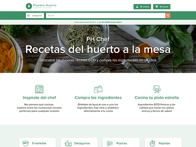 PH Chef Design Proposal design eco ecommerce green minimal recipe ui ux