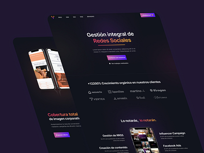 Social Media Service Landing Page design elementor minimal ui