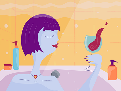 Vinodiva bathroom cartoon girl human illustration vector vine