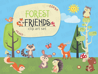 Forest animals illustration