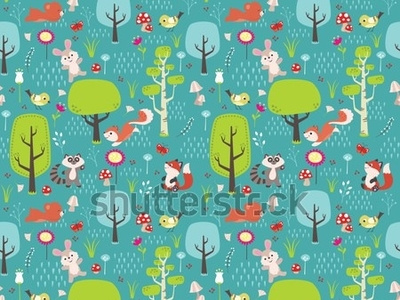 Spring Forest Seamless Pattern