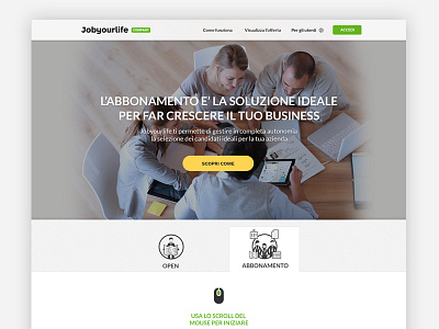 Jyl company subscription landing design develop iconset jobyourlife landing onepage