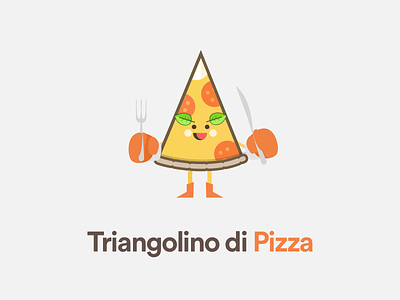 Triangolino di Pizza caracter illustration italian minimal pizza sketchapp stickermule triangolino triangolo triangulate