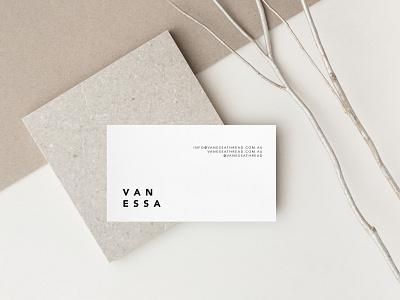 Vanessa Thread Business Cards branding businesscards graphicdesign logo logodesign minimal neutrals nude stone whitespace