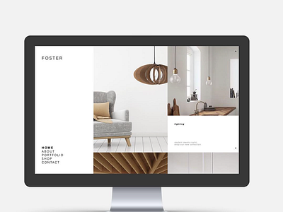 Foster Lighting branding business design graphicdesigner lighting logo minimal minimalistic neutral web webdesign whitespace wood wordpress