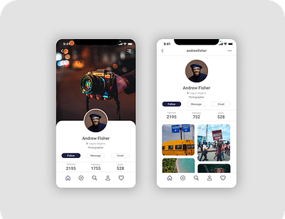 User Profile design ui ux