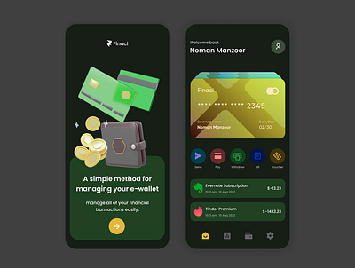 E wallet app UI design app design ui ux wallet