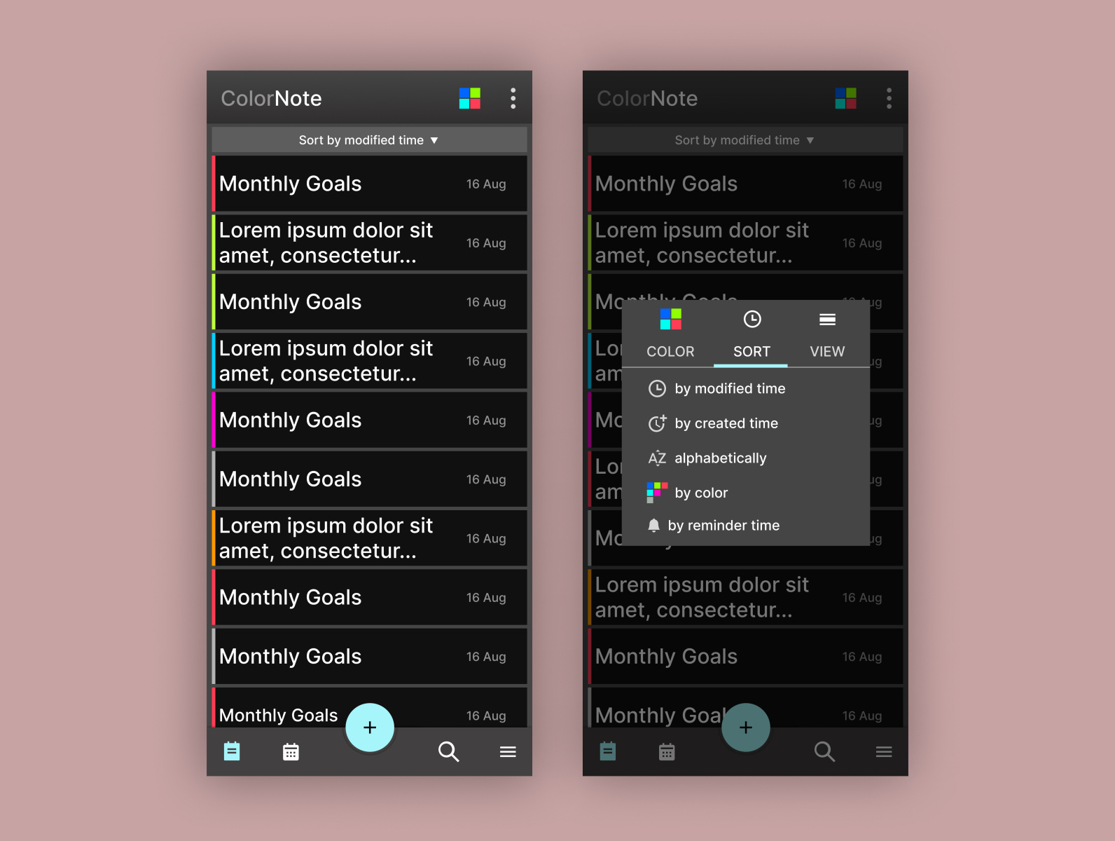 Redesigned the UI of my favorite notes app (ColorNote) by Olajide ...