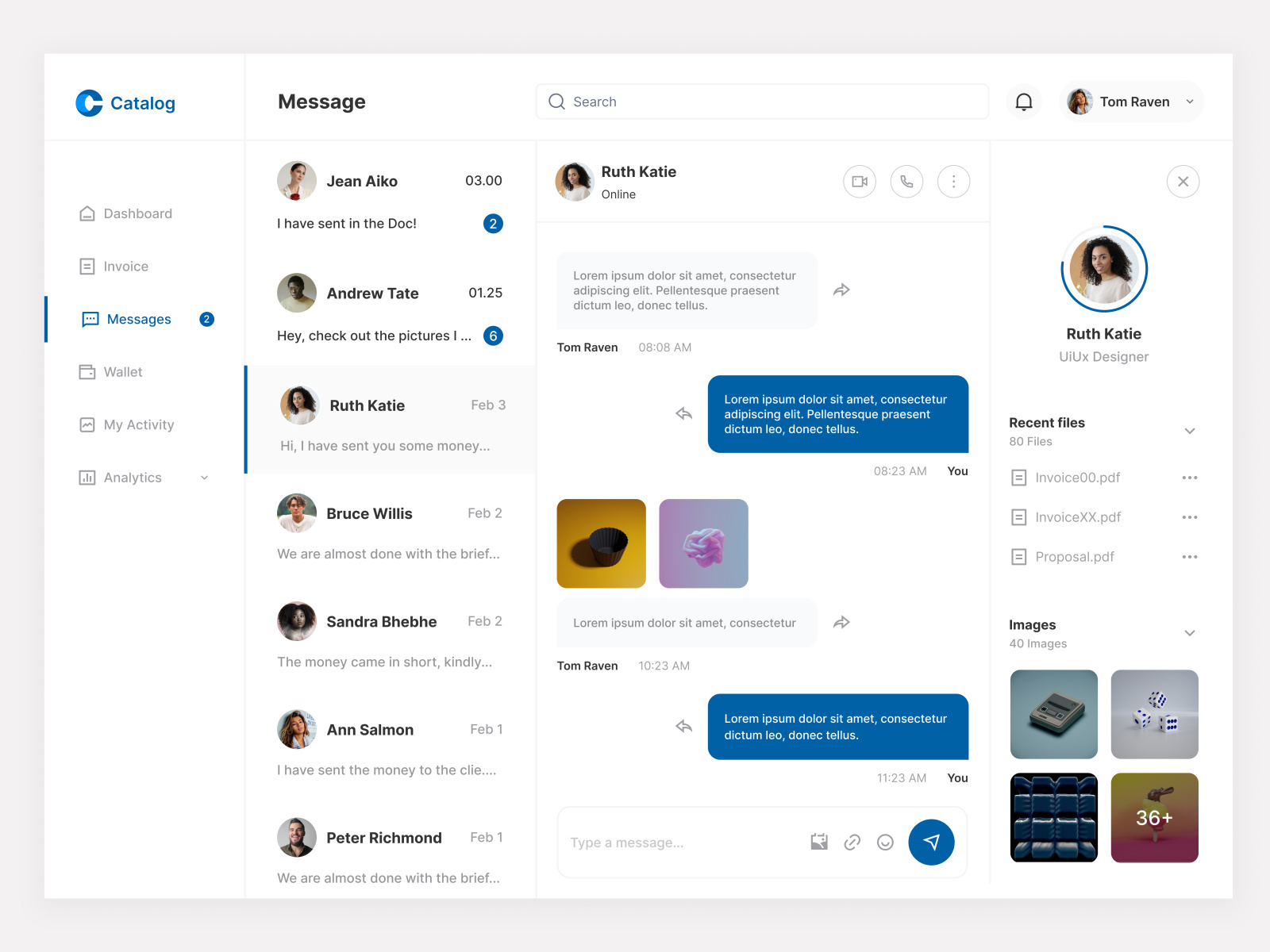 Messages Dashboard By Olajide Adewumi On Dribbble