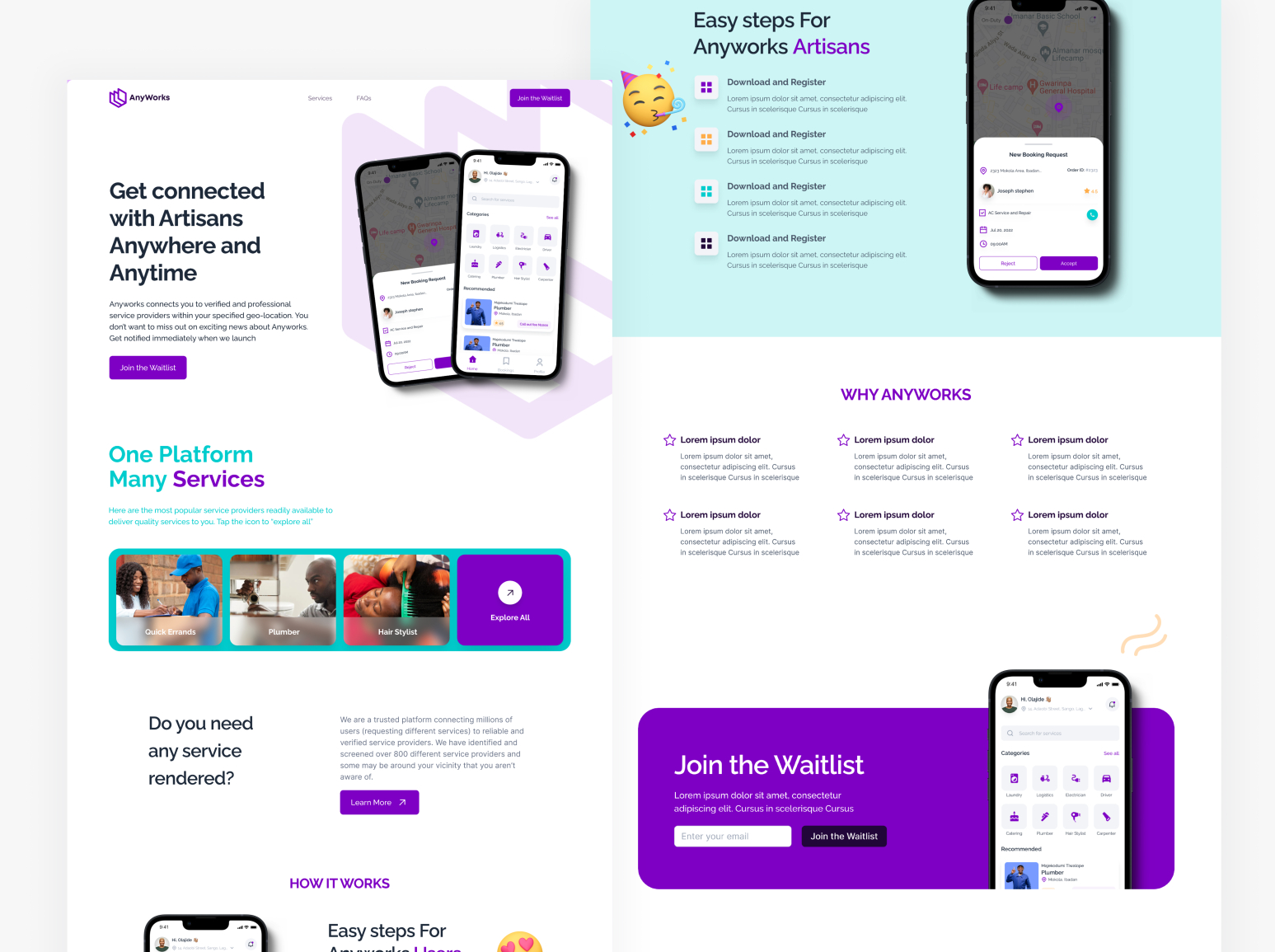 Landing page UI by Olajide Adewumi on Dribbble