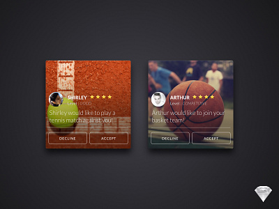 [FREEBIE] Notification cards for a sports meeting app app card free freebie ios mobile notification photo profile sketch sport ui