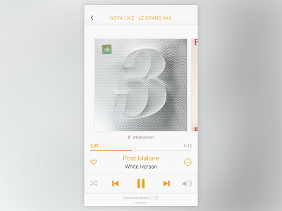 Audio Player UI light app audio clean ios light minimal music player sketch ui white