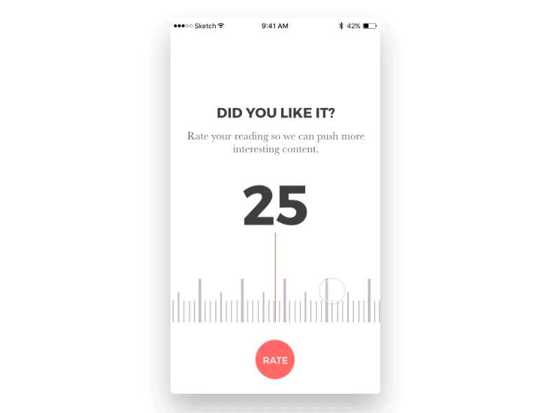 Rating content - UX experiment anim animation content gratuation mark mobile principle rate ratings scroll ux