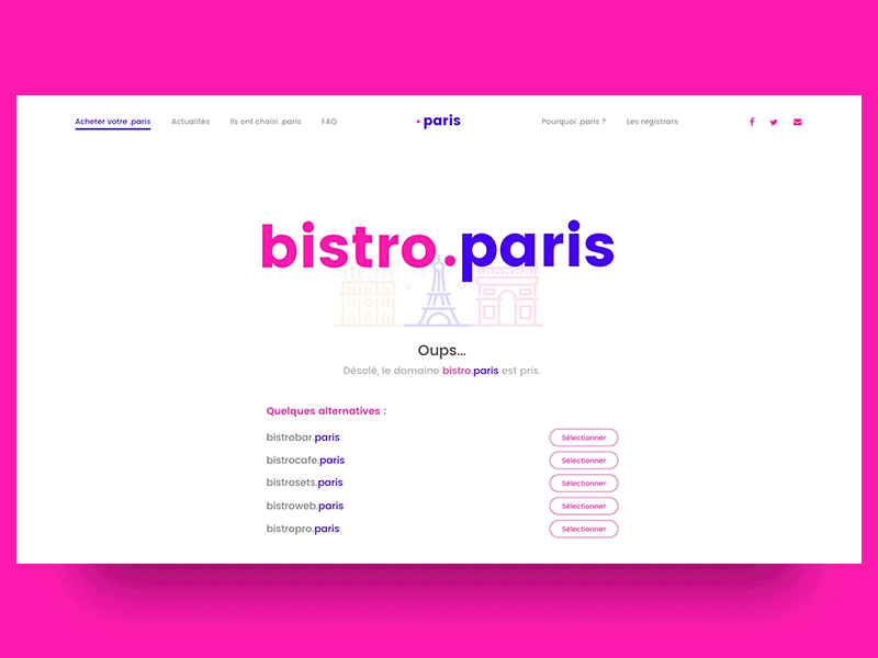 .paris 🔎  Search for Domain Name