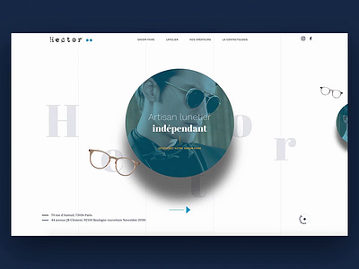 Hector - Optical website 2018 animation drag drag drop glasses homepage optical optician typo