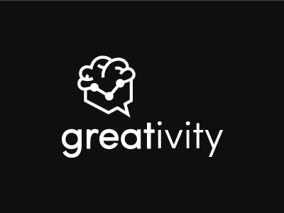 Greativity Logo Dribble brain graph greativity illustrator logo talk vector