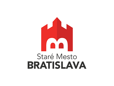Logo for the urban part of the capital city Bratislava bratislava capital castle city design identity illustration logo logotyp red slovakia vector
