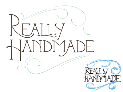 Really Handmade Logo handdrawn type logo sketch