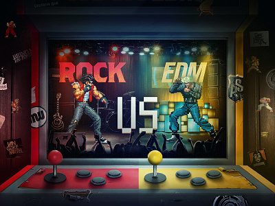 Rock vs EDM 2013 8bit arcade battle electro fight game music ramfest rock street fighter vs