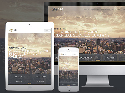 PSG - Home adviser devices financial landing preview responsive website