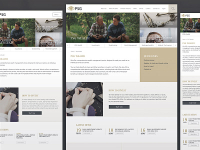 PSG Wealth adviser financial gold grey responsive section website