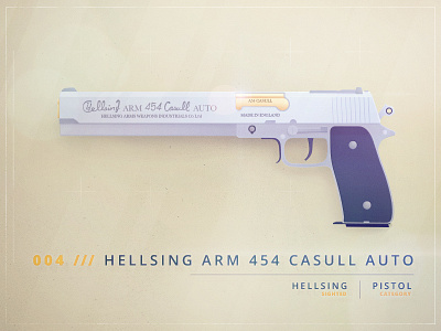 Hellsing ARMS .454 Casull Auto anime armoury epic armoury flare free gun hellsing illustration pistol vampire weapon