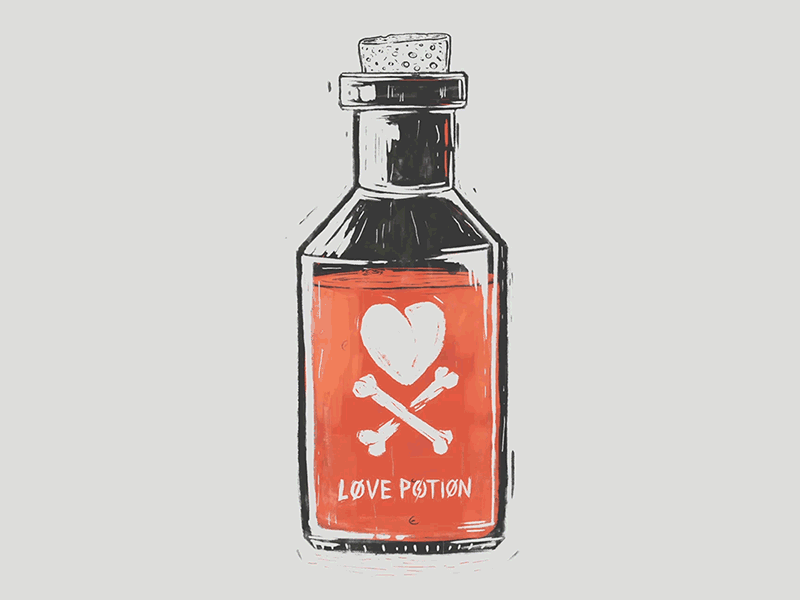 Love Potion ae animation bones deadly gif illustration love mograph photoshop poison valentine