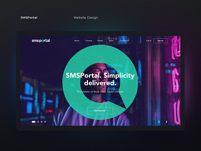 SMS Portal Website neon ui ui designer webdesign webdesigner website website design