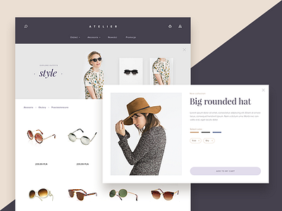 ATELIER beauty store - product list & details e commerce ecommerce fashion shop ui ux web webdesign