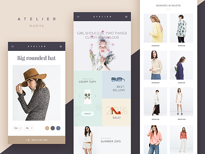 ATELIER - beauty store / mobile version app dashboard flat interface materal material design ui user interface ux